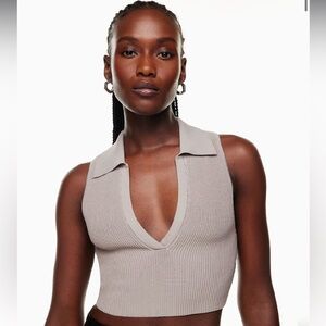 Aritzia Babaton Sculpt Knit Polo Top (SZ XS)